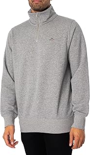 GANT Men's Regular Shield 1/4 Zip Sweatshirt, Bubblegum Pink
