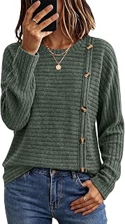 WIHOLL Womens Sweaters Fall Teacher Outfits Long Sleeve Shirts Tunic Tops