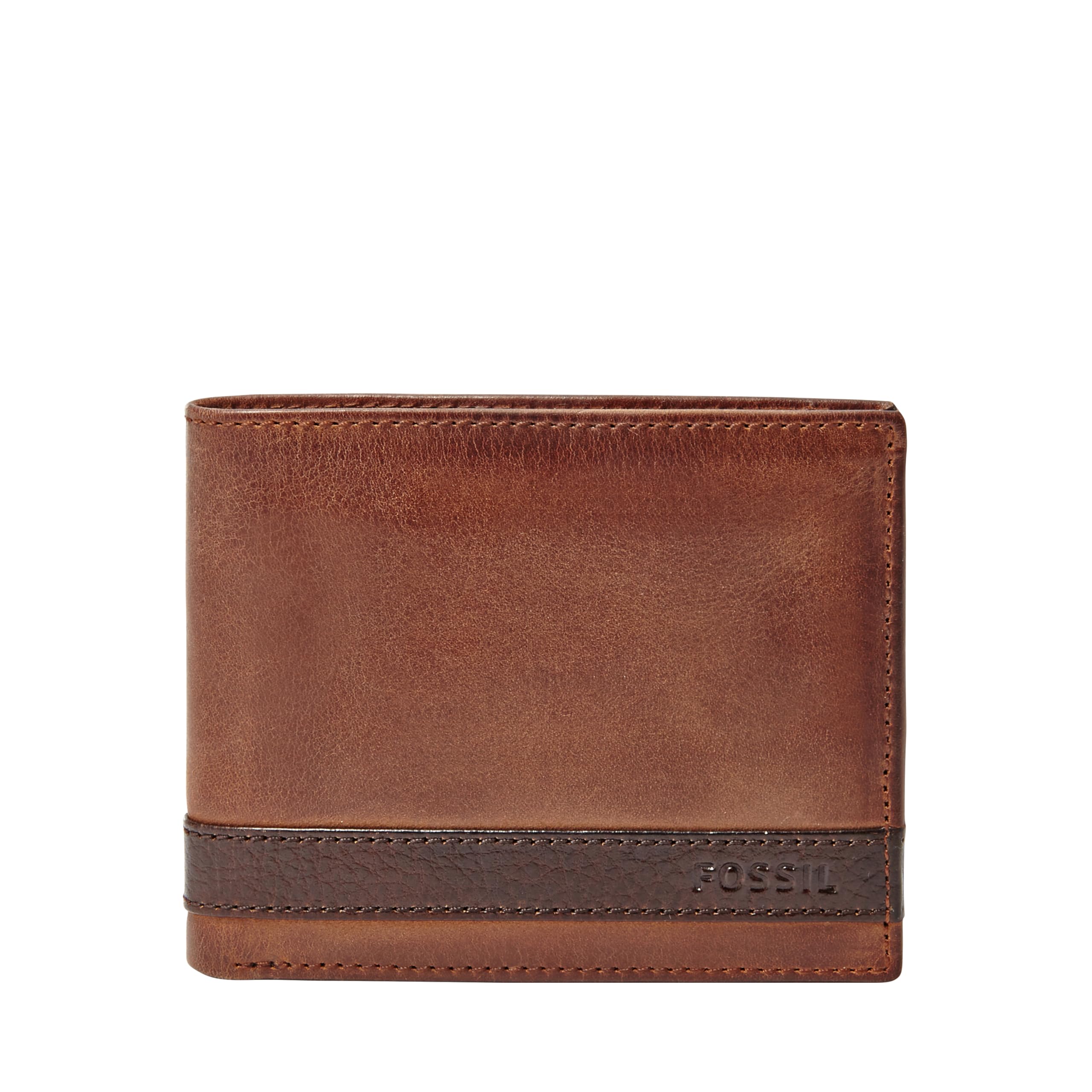 Fossil Quinn Men's Bifold Flip Id Brown One Size