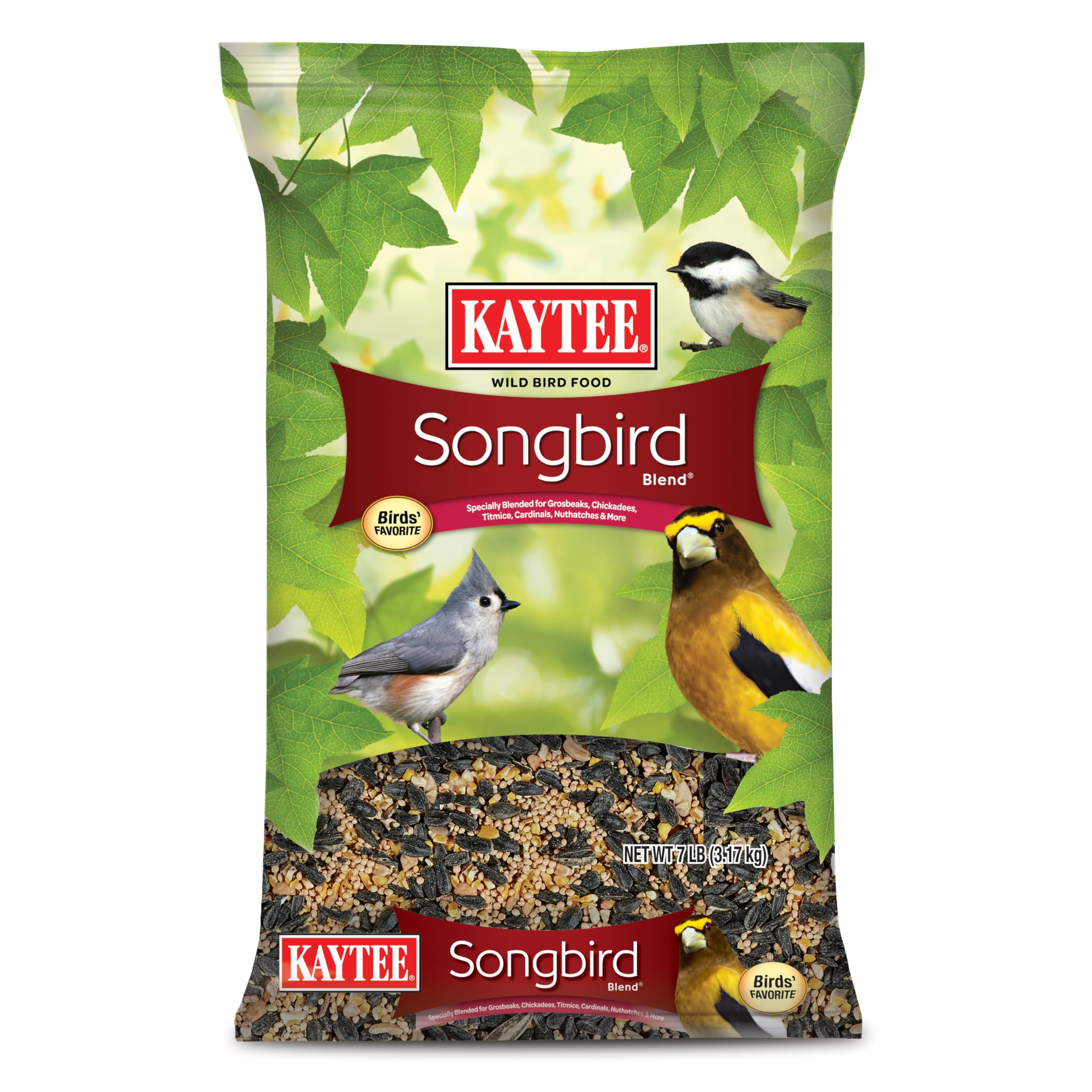 Kaytee Songbird Wild Bird Seed Food, Blended for Grosbeaks, Chickadees, Titmice,