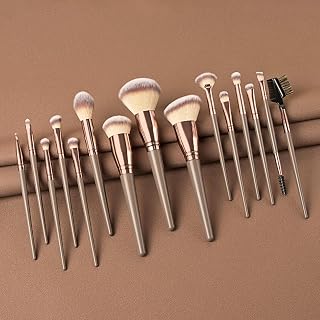 15 Pieces Makeup Brush Set with Storage Case, Premium Cosmetic Brushes, Beauty Tools, Portable Case, Synthetic Foundation, Powder Concealer, Eye Shadow LCC11-01