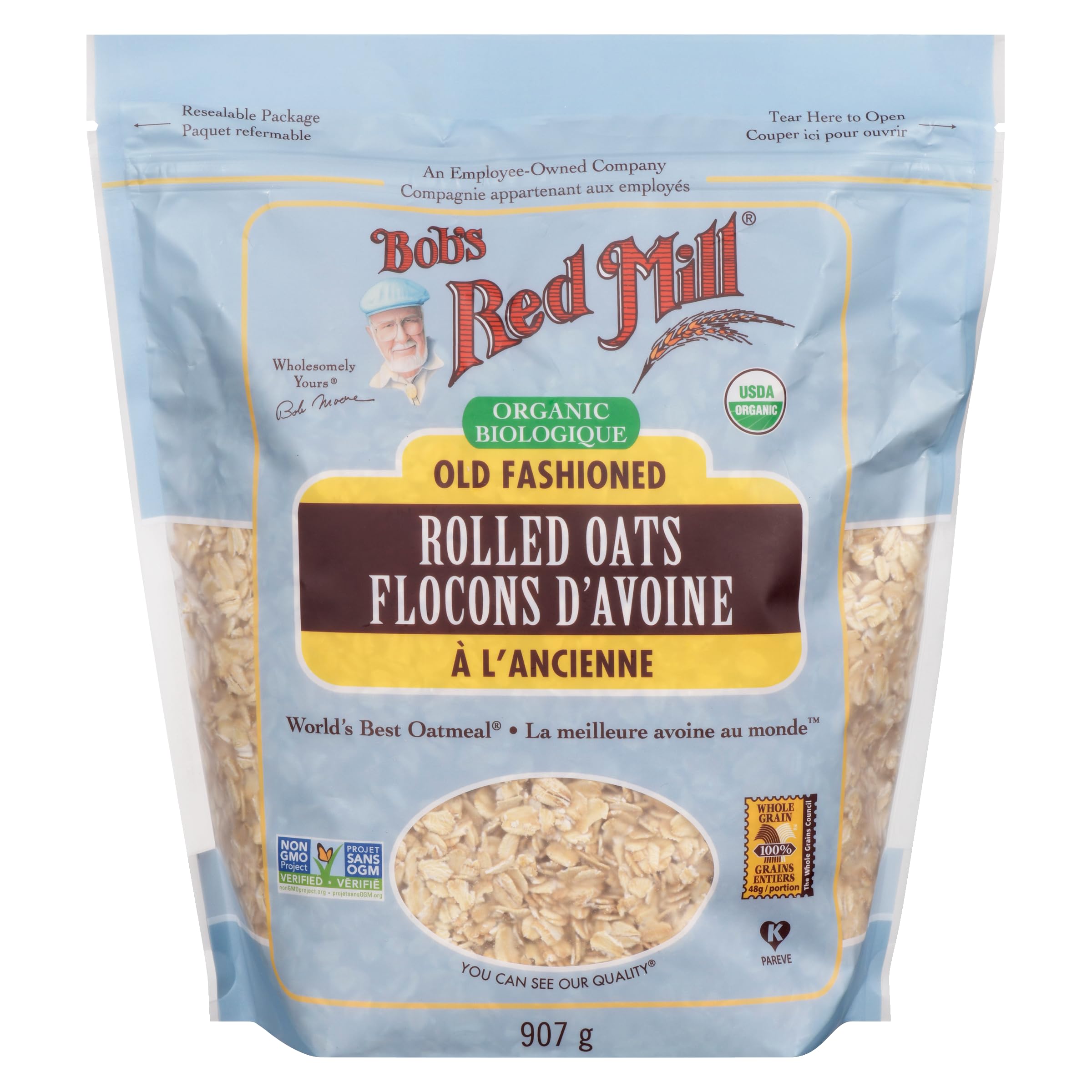 BOBS RED Mill Oat Old Fashioned Organic, 907 Grams