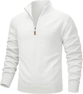 MAGCOMSEN Pullover da uomo in cotone leggero con zip a un quarto