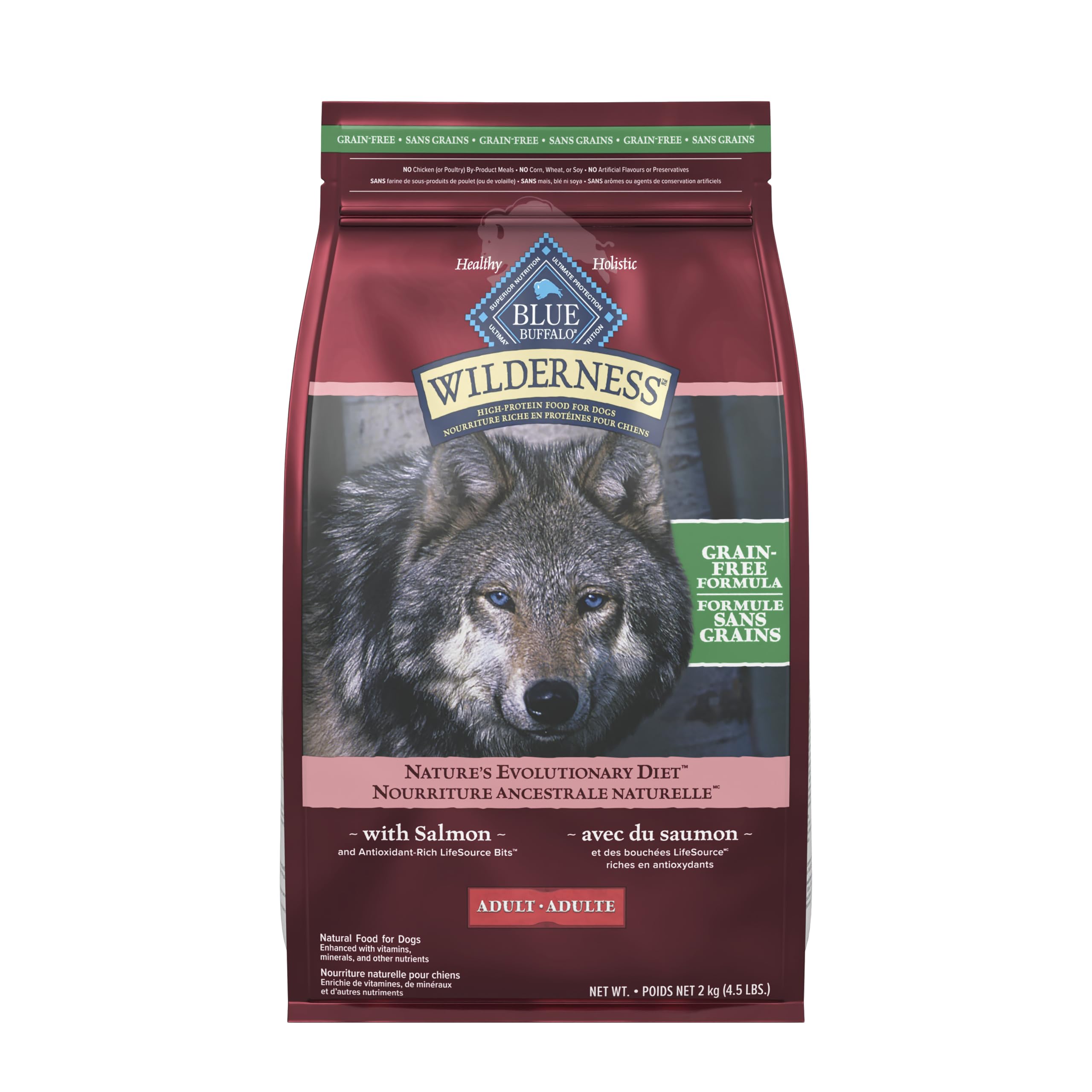 Blue Buffalo Wilderness with Salmon High Protein Grain Free Dry Dog Food for Adu