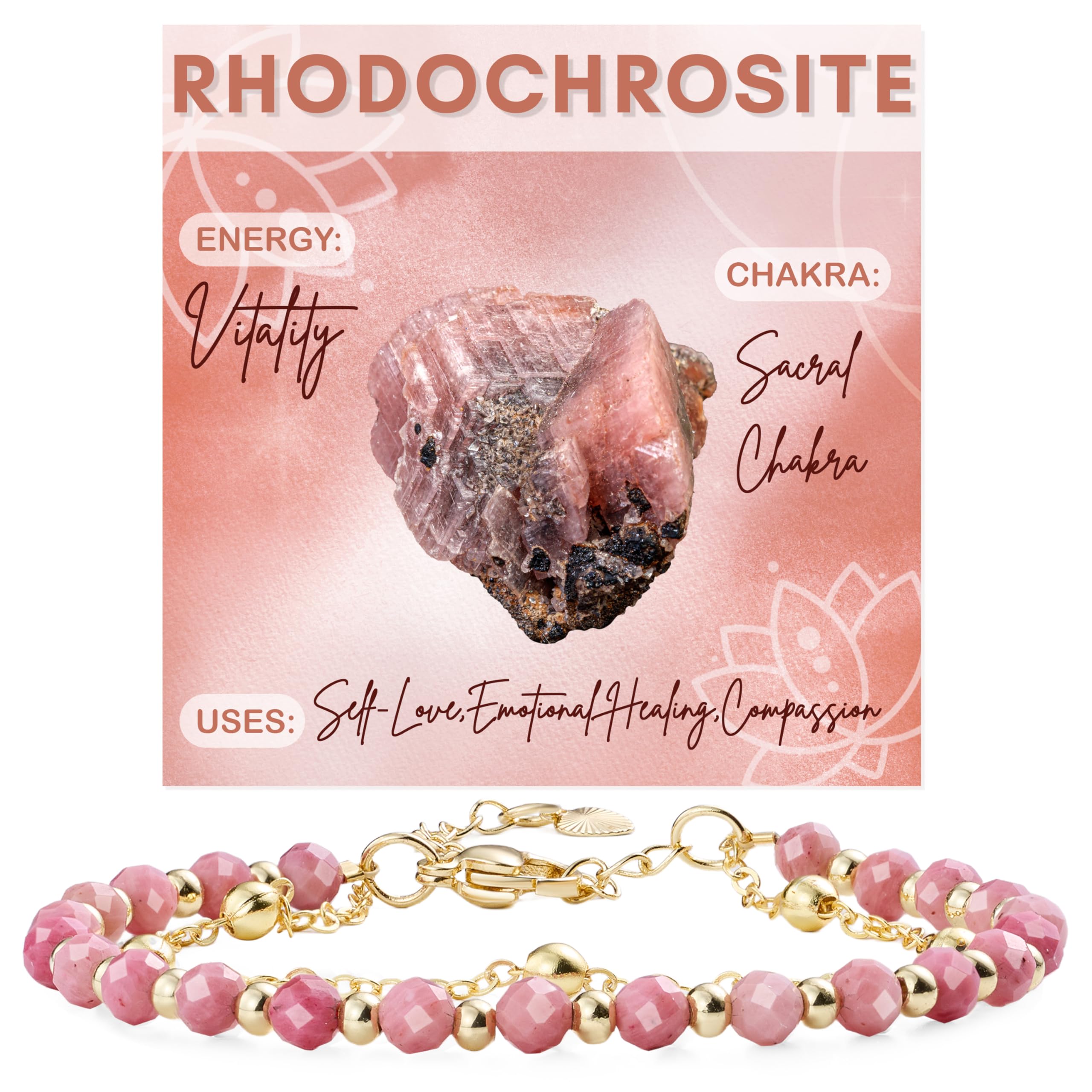 Farfume Crystal Beaded Bracelets for Women 4mm Natural Stone Jewelry Gifts
