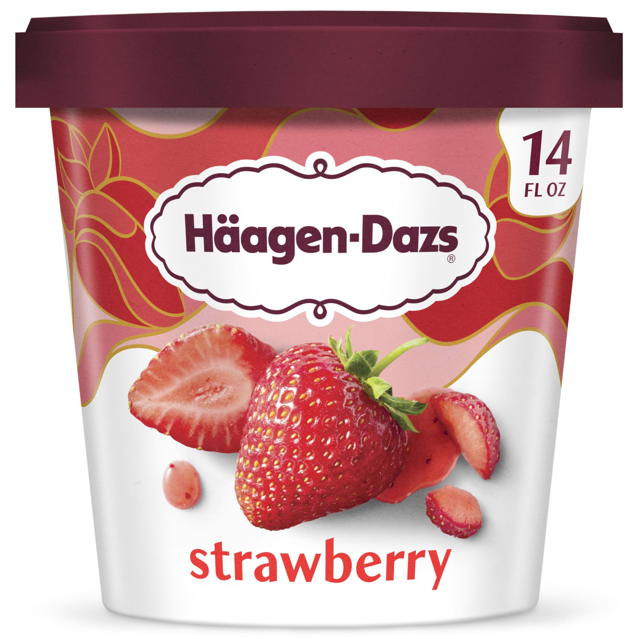 Haagen-Dazs Strawberry Ice Cream, 14 fl oz (Frozen)