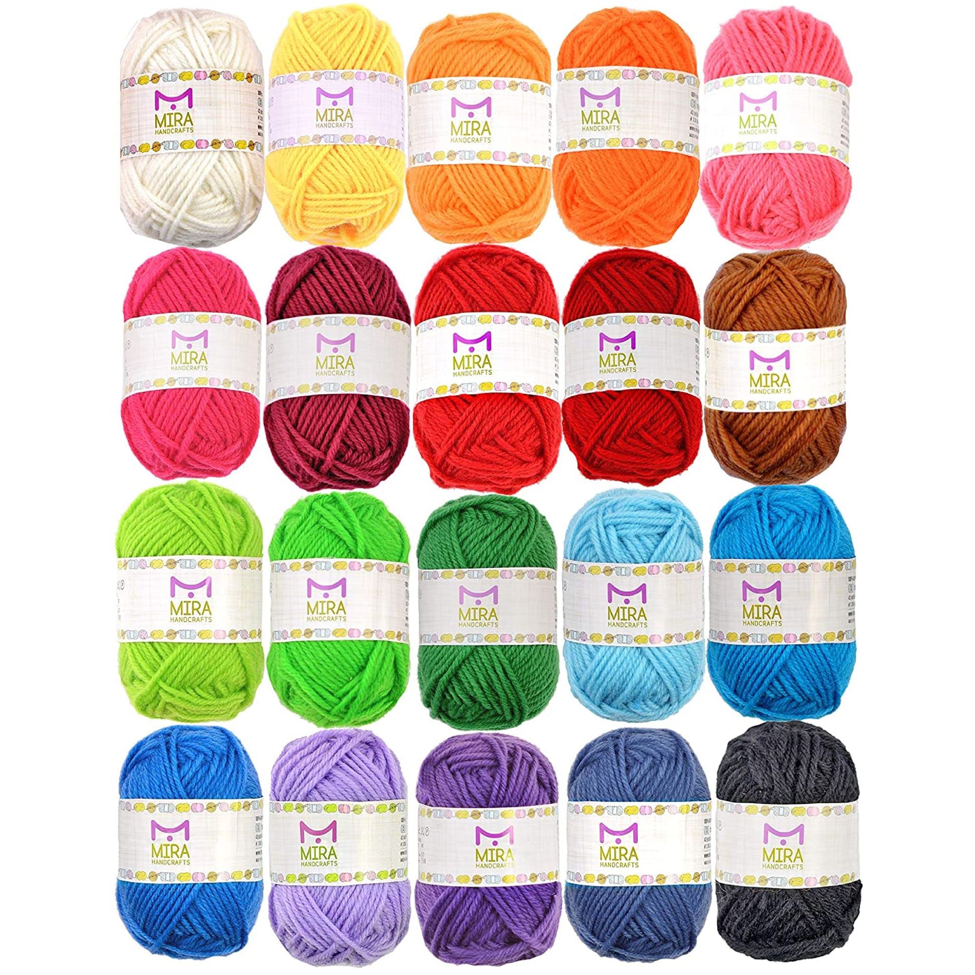 20 Acrylic Yarn Skeins - 438 Yards Multicolored Yarn in Total – Great Crochet an