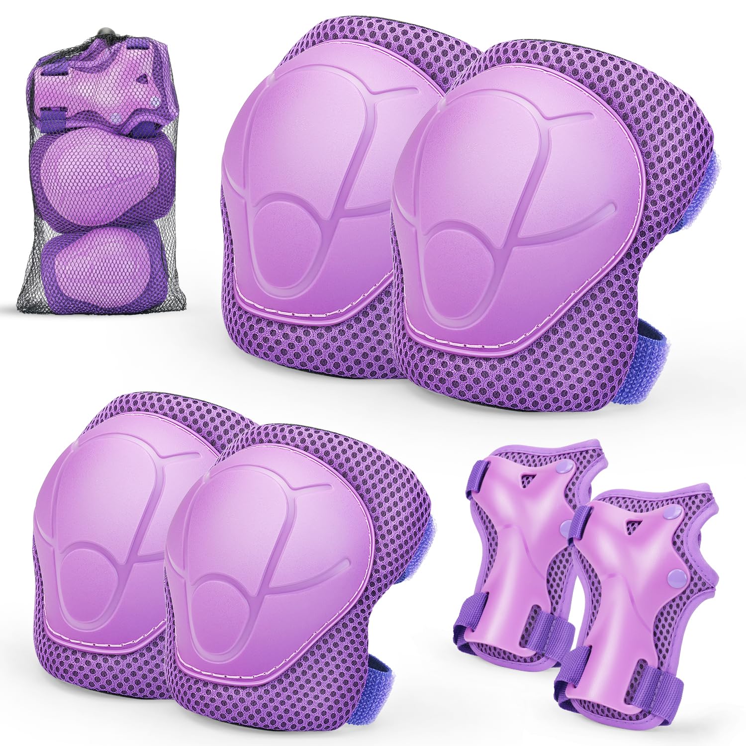 Kids Knee And Elbow Pads ,6pcs Wrist Guard Knee And Elbow Pads for Children, Kid