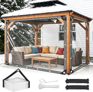 Clear Tarpaulin Waterproof Heavy Duty 3m x 3m Clear Tarps with Eyelets