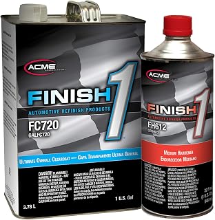 SHERWIN WILLIAMS Finish 1 Automotive Refinish Ultimate Overall Clearcoat (FC720), 1 Gallon | Medium Universal Hardener (FH612), 1 Quart Included