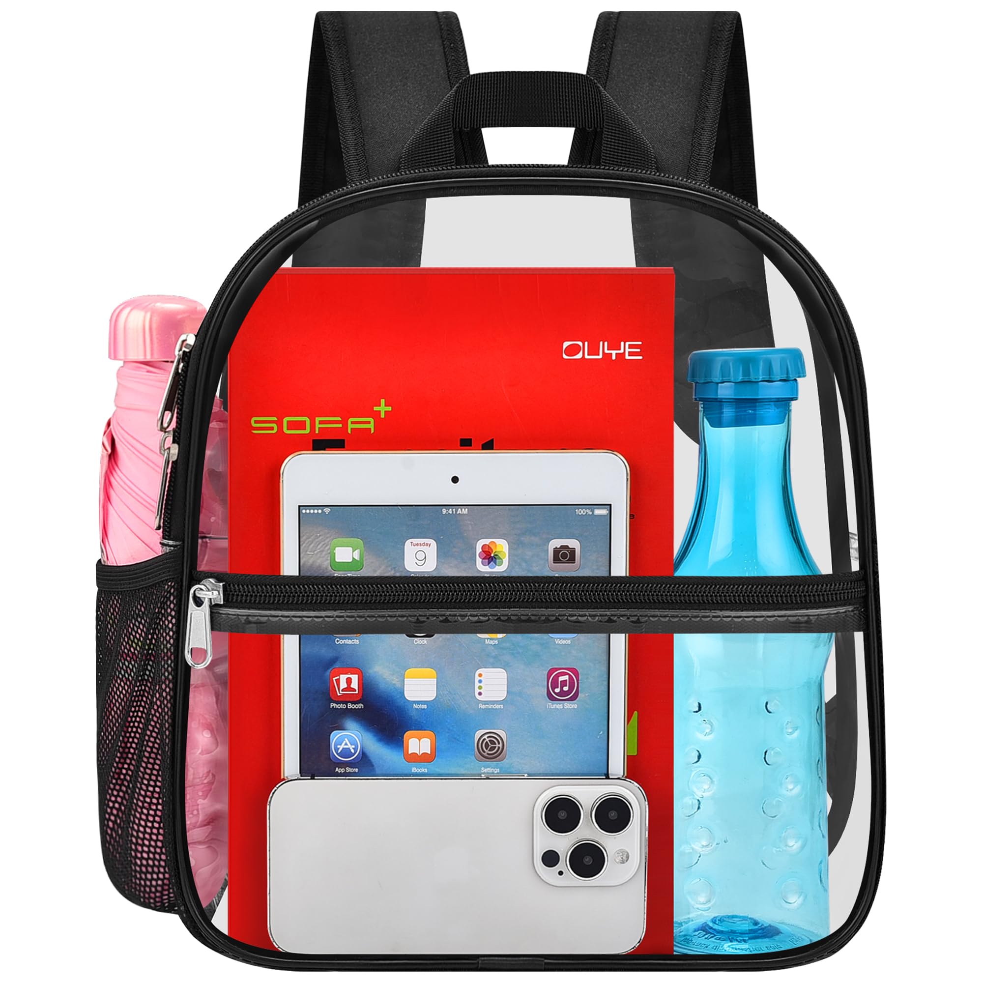 Clear Backpack for Stadium Events Sports Fan Backpack Stadium Bag 12x6x11 | Tran