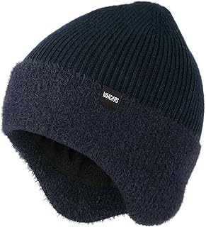 Wmcaps Men's Thermal Hat with Earflaps and Warm Fleece-Lined Beanie