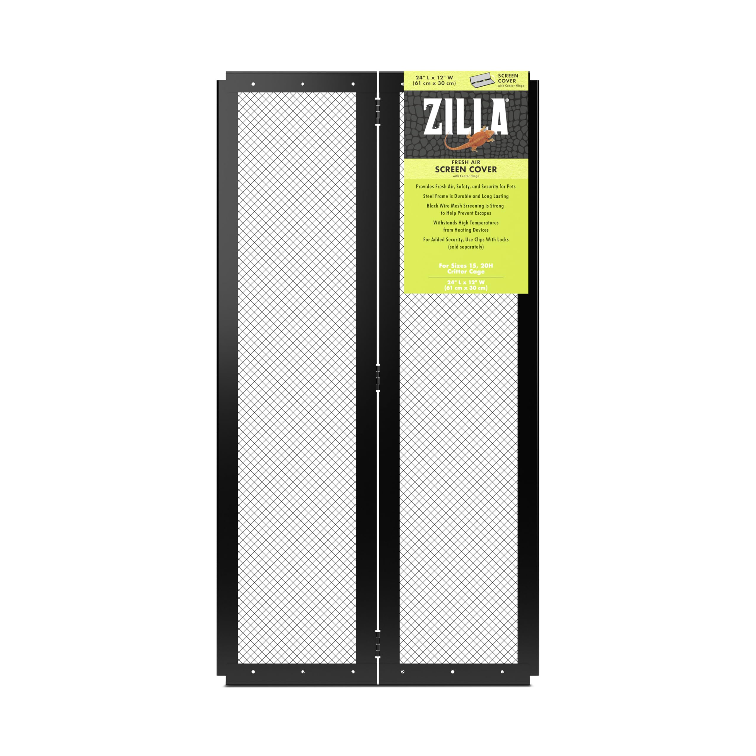 Zilla 100111704 11704 Fresh Air Screen Cover with Center Hinge, 12" by 24"