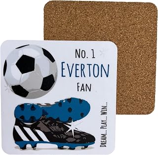 White Cotton Cards Everton Blues Toffees FC Football Club Fan - COASTER DRINK MAT (C-FN6)