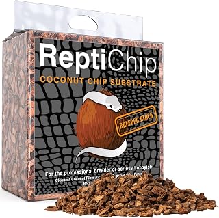 ReptiChip Reptile Substrate Coconut Chip Bedding 72 Quart Compressed Organic Coco Husk Block for Snake Habitat, Ball Python Terrarium, Turtle Tanks, Tortoise Enclosure
