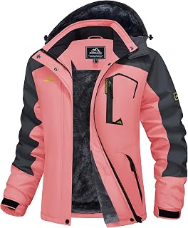 MAGCOMSEN Women's Winter Jacket Softshell Jacket Waterproof Ski Jacket Outdoor Windproof Transition Jacket for Hiking Trekking