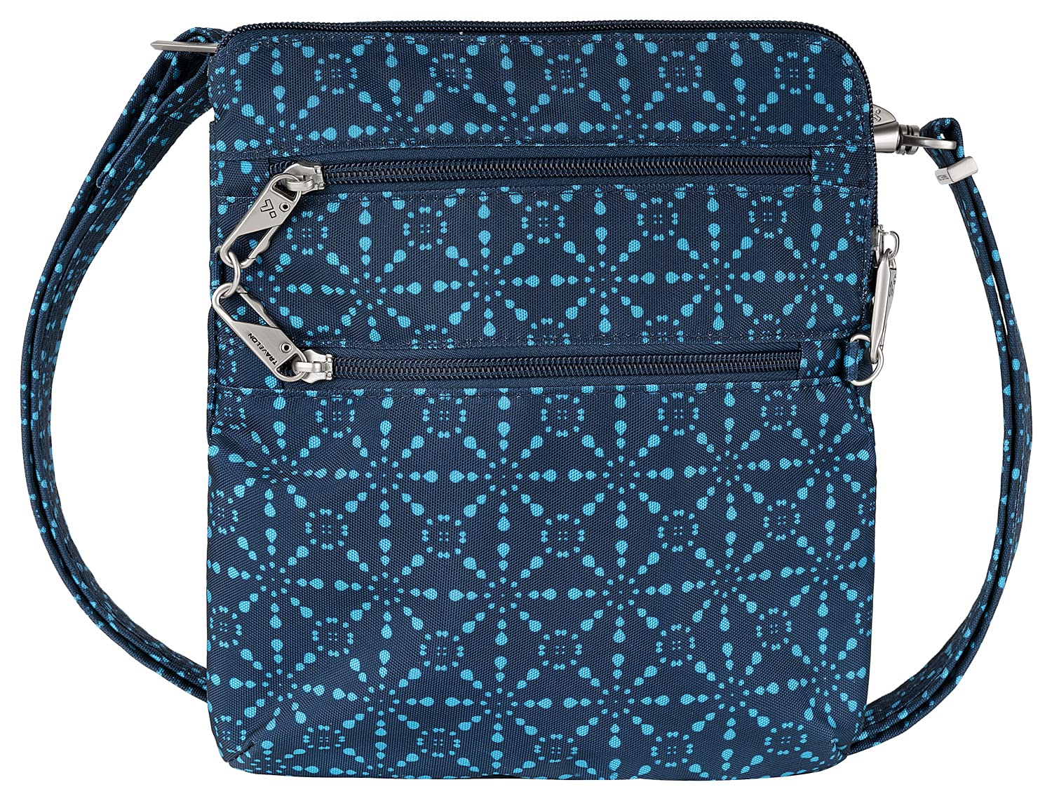 Travelon Anti-theft Classic Slim Dbl Zip Crossbody Bag, A Geo Tile, One Size