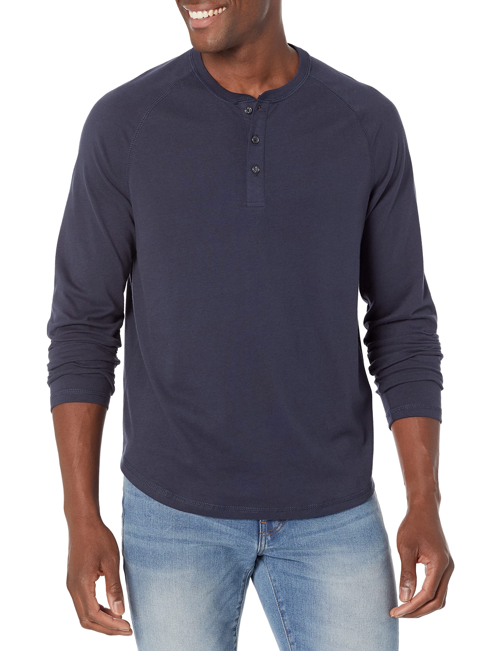 Amazon Essentials Men's Long Sleeve Henley Shirt for Men, Regular-Fit, Cotton, A