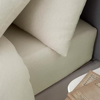 Catherine Lansfield Brushed Cotton Single Fitted Sheet Cream