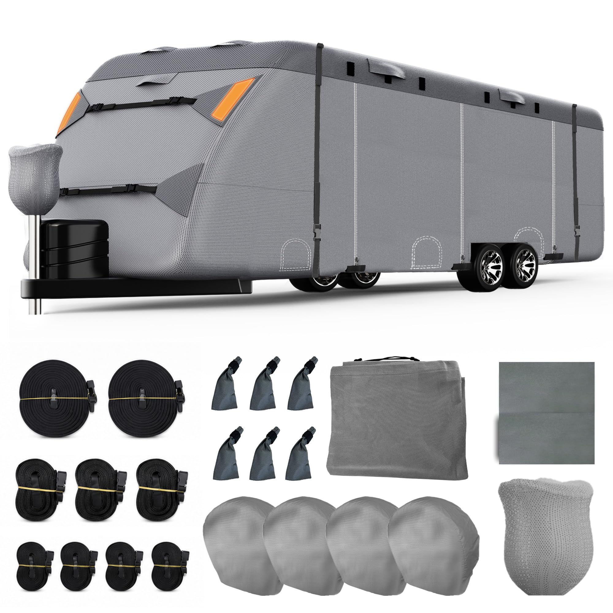 QIOMALA Travel Trailer Cover 30-33 FT, Anti-Tear 7 Layers Heavy Duty Camper Cove
