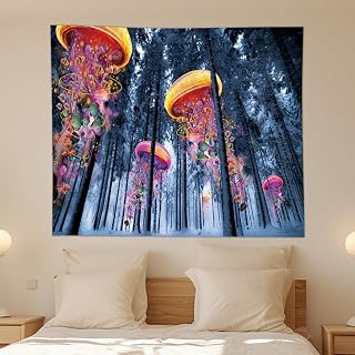 Watercolor Jellyfish Tapestry Great Tapestry Wall Hanging Ocean Decor for Bedroom Living Room
