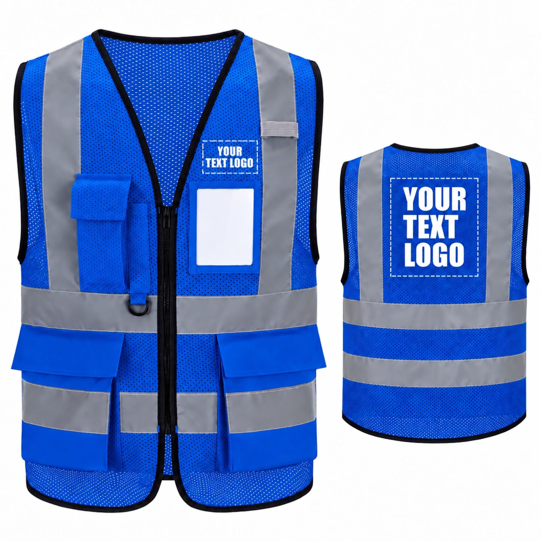 High Vis Safety Vest Reflective Strips, Multi-Pocket Design, Available in Yellow