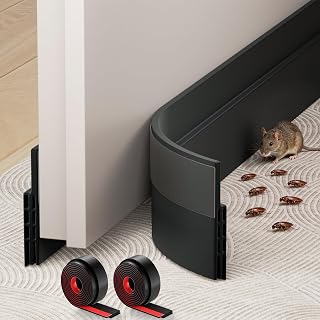 2 Pack Under Door Draft Stopper Weather Stripping Door Seal Threshold Strip | Self-adhesive silicone door draft stopper for blocking air loss, noise, dust and bug, door gap reducer for bottom door