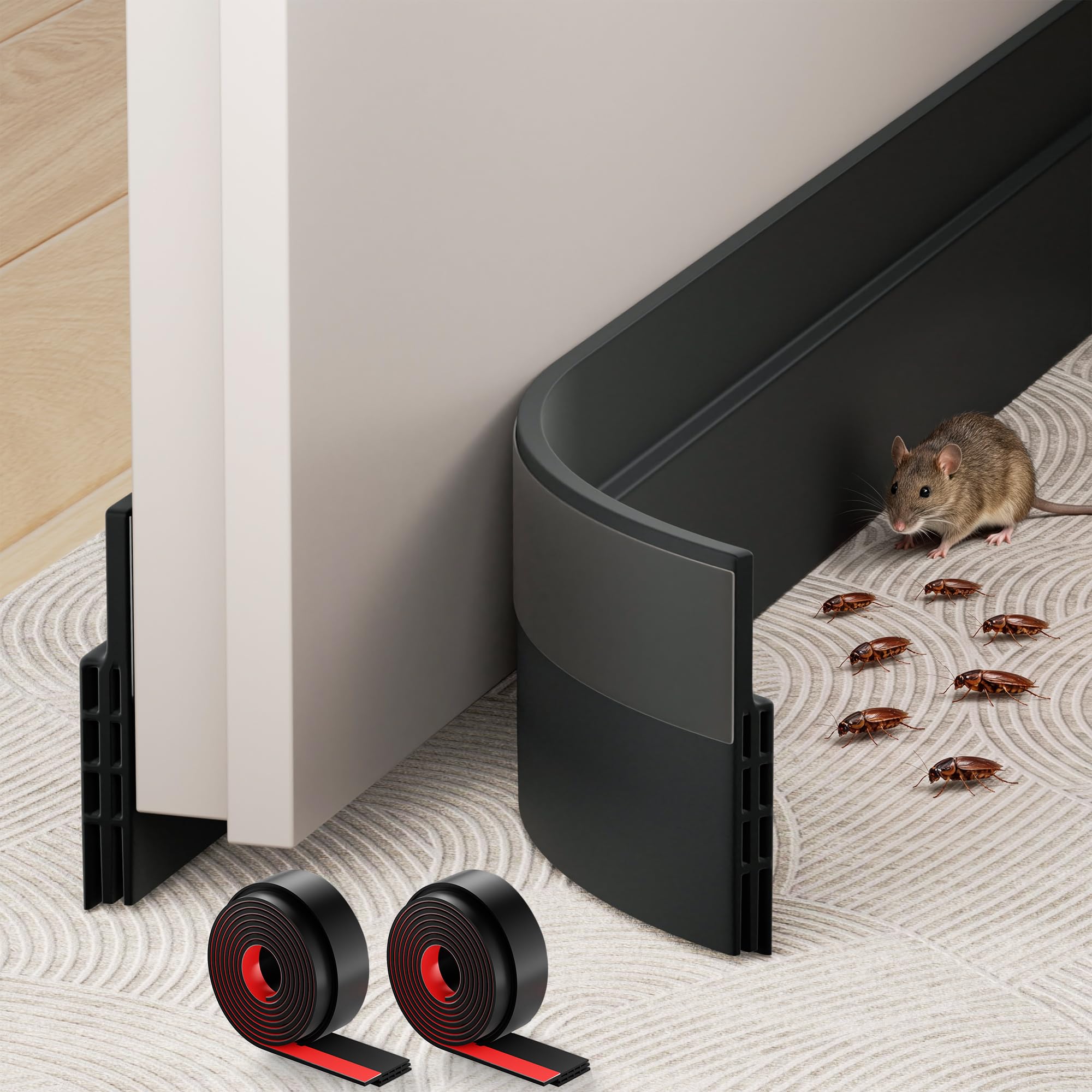 2 Pack Under Door Draft Stopper Weather Stripping Door Seal Threshold Strip | Se