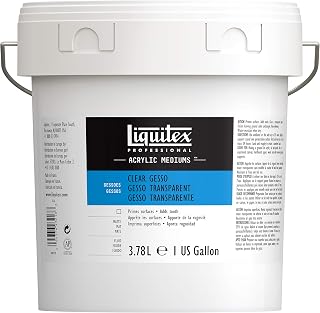 Liquitex Professional Gesso Surface Prep Medium, 3.78L (128-oz), Clear | Primes Surfaces, Adds Tooth for Color Adhesion, Stiffens Canvases, Archival Quality, Optimum Absorbency for Paint