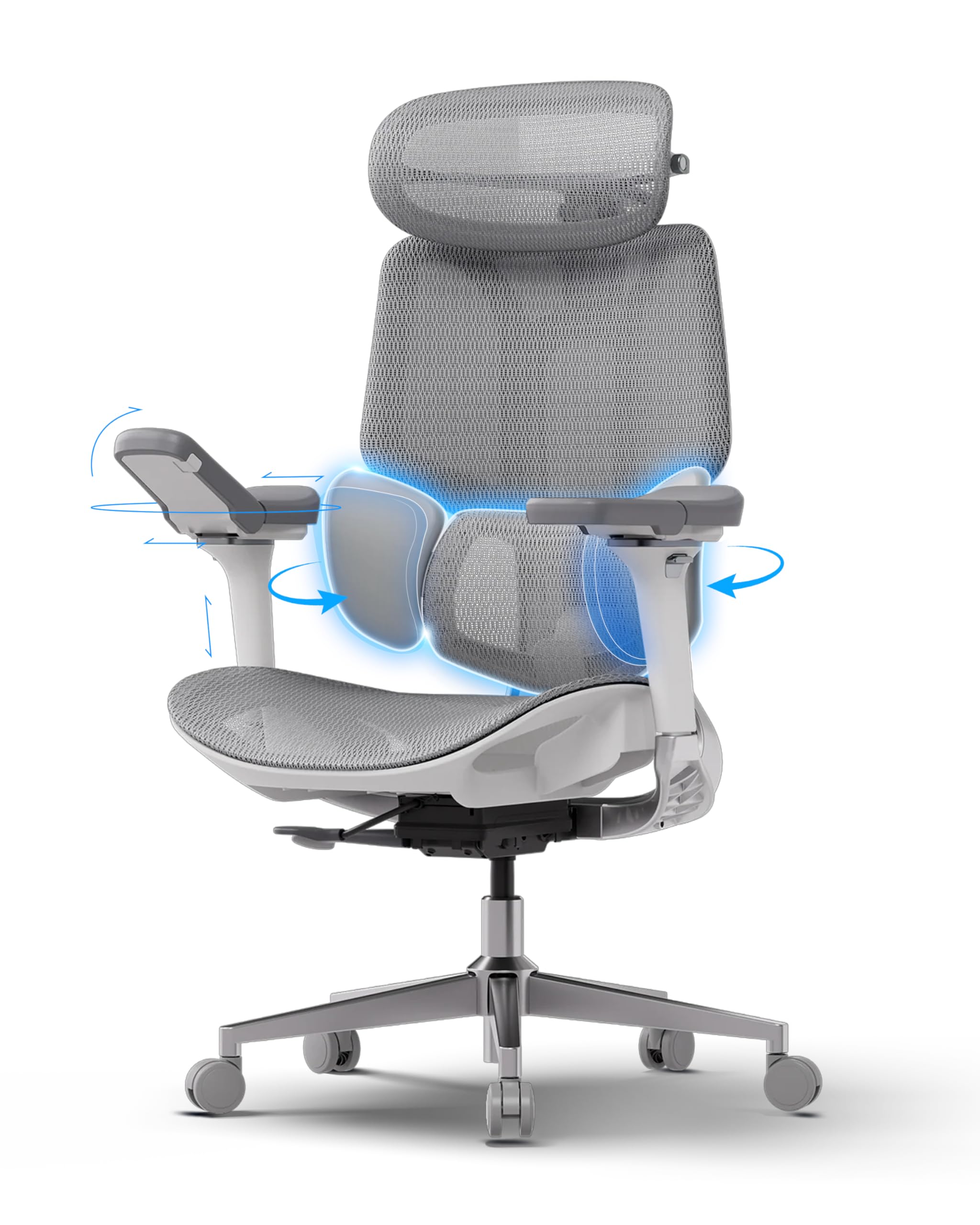 Hbada E3 Pro Ergonomic Office Desk Chair, with 3 Zone Dynamic Lumbar Support, 4D
