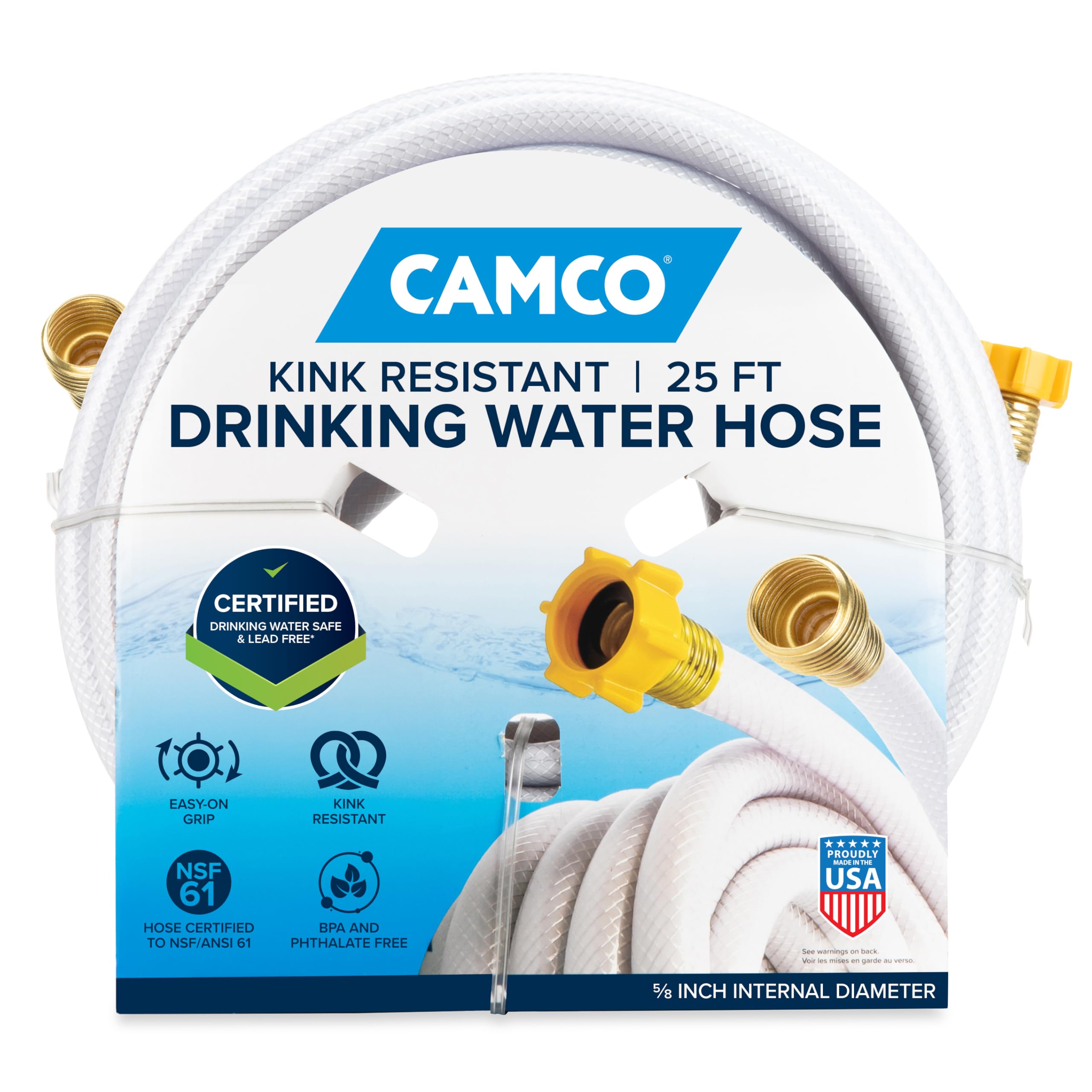 Camco TastePURE 25-Ft RV Drinking Water Hose - Made in the USA | Contains No Lea