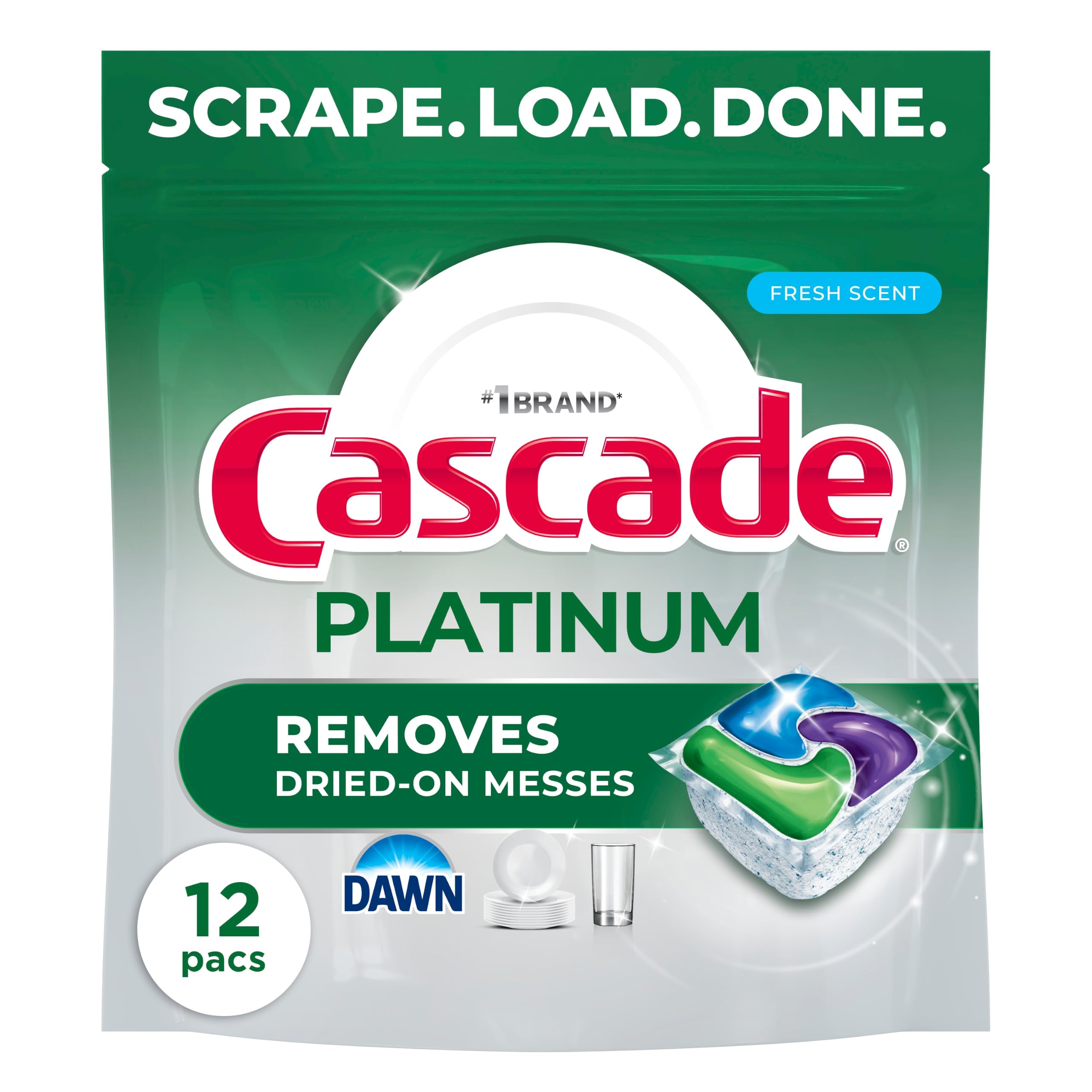 Cascade Platinum Dishwasher Pods, Dishwasher Detergent, Dish Detergent Soap, Fre