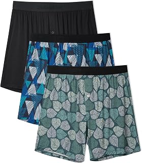 DAVID ARCHY Men's Bamboo Rayon Boxers, Cooling Breathable Underwear