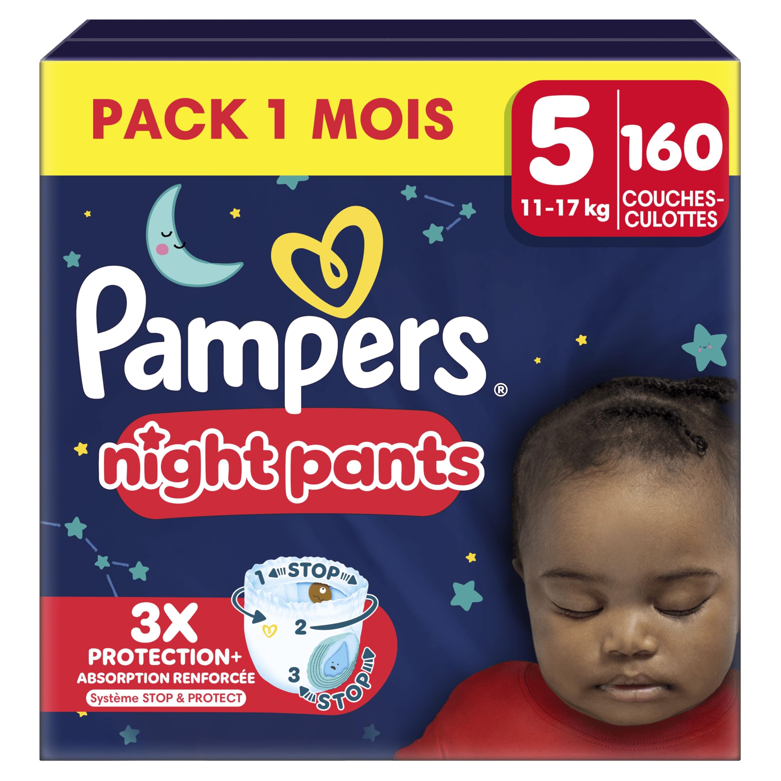 Pampers Baby-Dry Night Pants Couches-Culottes Taille 5 x160 Pack 1 Mois