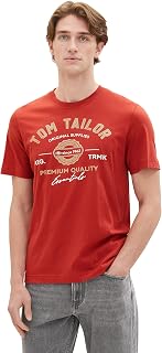 TOM TAILOR Men's Cotton T-Shirt with Logo Print