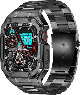 Stainless Steel Watch Band with Case Compatible with Apple Watch 44/42mm