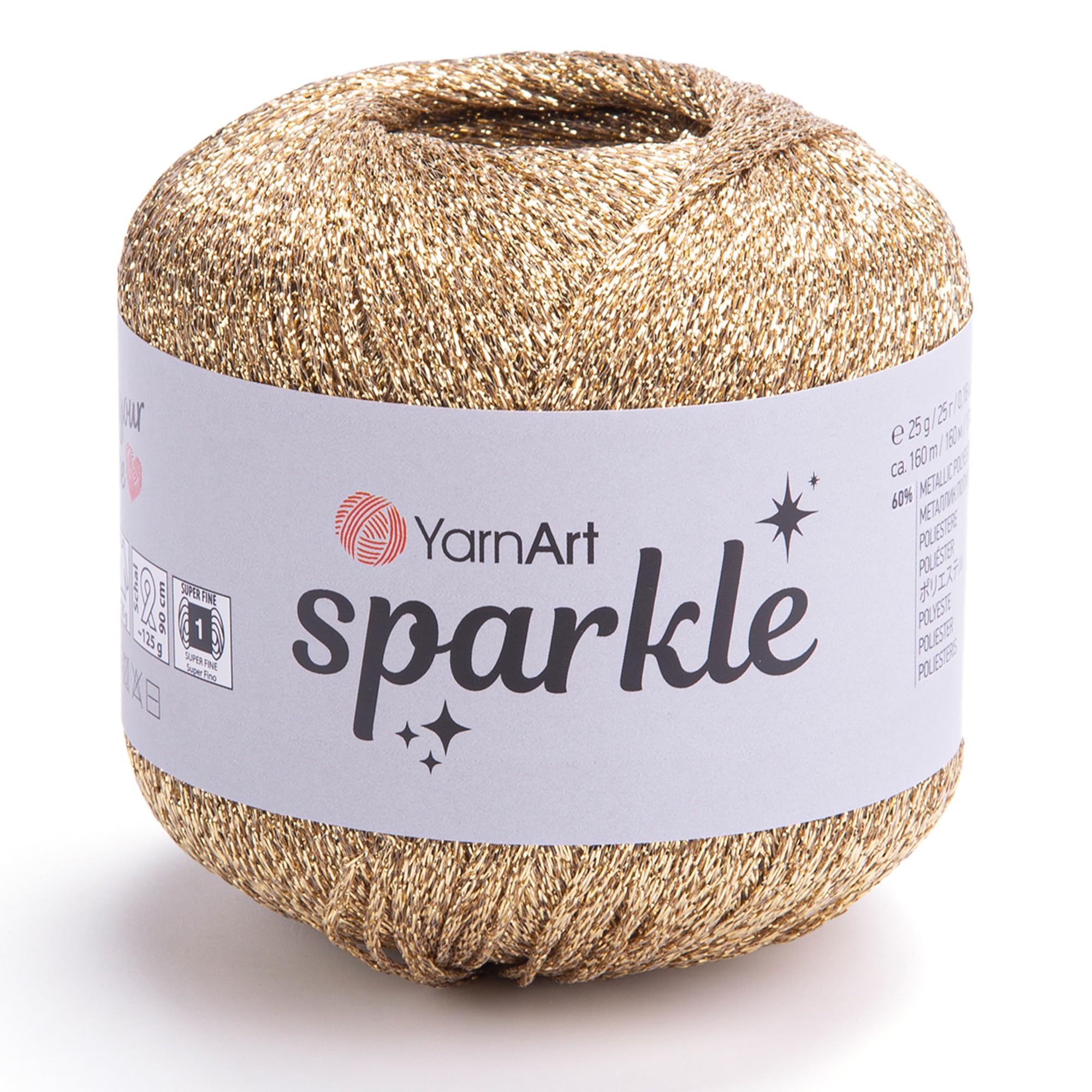 YarnArt Sparkle - Metallic Glitter Fine Lightweight Yarn for Crochet & Knitting,