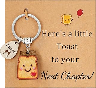 PEALICIOUS Toast Keychain for Girls New Beginnings Congratulations Gifts | Next Chapter, New Home, Engagement, New Job, PBJ, 18 21 Birth, Loaf You, Thank You, Graduation Gifts, Couple, Friend, Retired