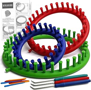UCDRMA Knitting Looms for Beginners, Crochet Loom Knitting Kit with Step-by-Step Instructions, Cost-Effective 3 Size Round Knitting Loom, Easy &amp; Quick Hat Knitting Loom Set/Scarf Loom Knitting Set