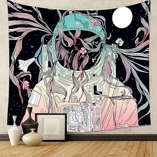Astronaut Tapestry Space-Themed Wall Hanging Cosmic Wall Art for Bedroom Living Room Artistic Space and Nature Decor