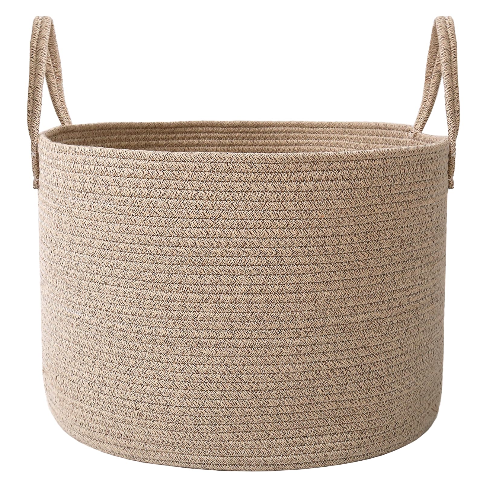 JMvicyroam 65L Extra Large Machine Washable Cotton Rope Blanket Basket | Collaps