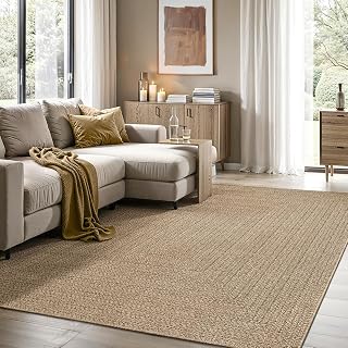 the carpet Kansas - robust indoor and outdoor carpet in natural jute look, weatherproof, suitable for patio and garden, approx. 160 x 230 cm