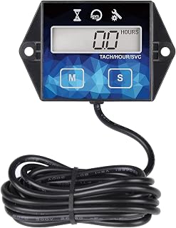Runleader RL-HM011F Digital Hour Meter, Small Engine Tachometer | Maintenance Reminder IP65 Waterproof Replaceable Battery RPM Counter for Lawn Mower, Tractor, Generator, Marine Outboard