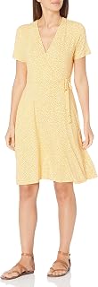 Amazon Essentials Womens Cap-Sleeve Faux-wrap Dress