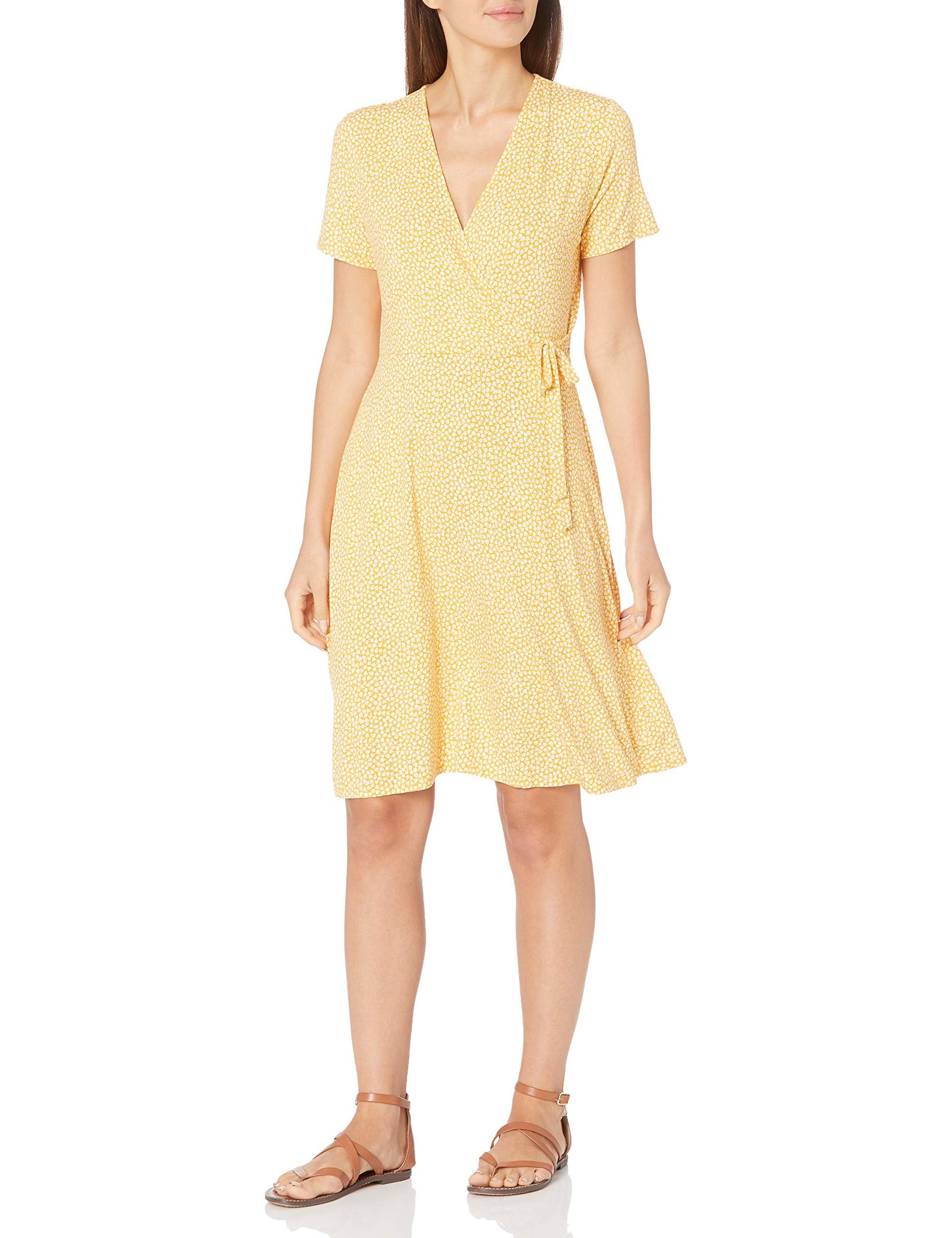 Amazon Essentials Womens Cap-Sleeve Faux-wrap Dress