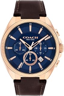 COACH Men's Jackson Chronograph Watch, 45mm Case Size, Genuine Leather Strap, Premium Fashion, Everyday Wear - Gift for Him