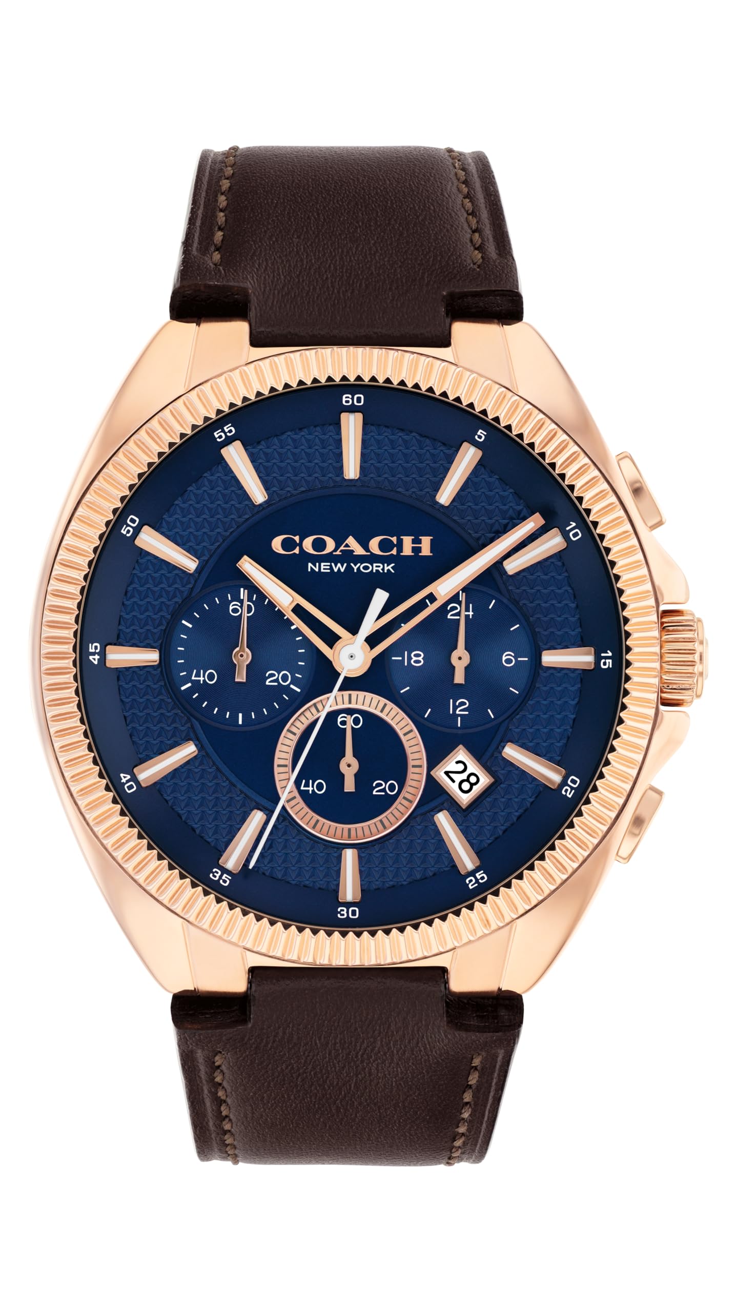 COACH Men's Jackson Chronograph Watch, 45mm Case Size, Genuine Leather Strap, Pr