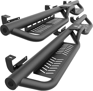 EYOUHZ Running Boards Compatible with 2007-2018 Jeep Wrangler JK JKU 4-Dr | Built-in Rock Slider &amp; Side Step 2-in-1 Design | Heavy-duty Steel Nerf Bars | Bolt-on direct fit