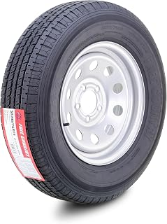 FREE COUNTRY Trailer Tire Wheel ST205/75R15 10-Ply E 111N 5X4.5" Silver Mod | Heavy Duty 5 Lug on 4.5" PCD Rim Assembly Load Range E 2400lbs Capacity Speed Rating N 88 MPH w/Featured Side Scuff Guard