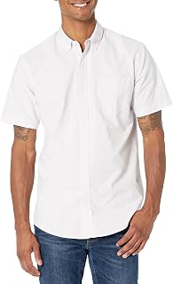 Amazon Essentials Men's Short-Sleeve Oxford Shirt with Pocket